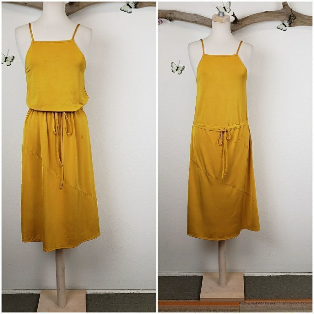 Zara slinky marigold colored slip dress